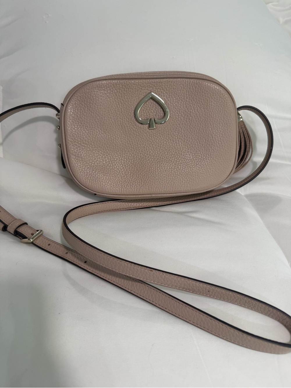 kate spade dusty rose pebbled leather camera crossbody